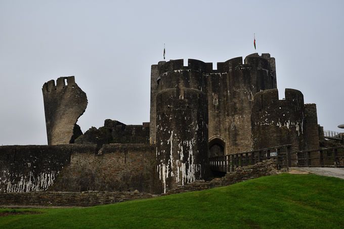 Caerphilly Castle in Wales
